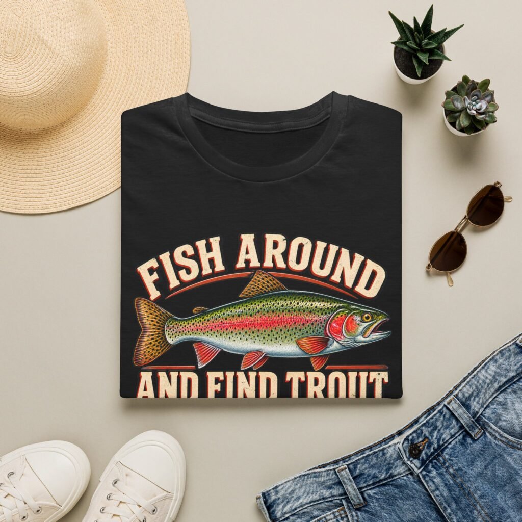 Copy of Fish Around and Find Trout T-Shirt | Vintage Rainbow Trout Fishing Shirt